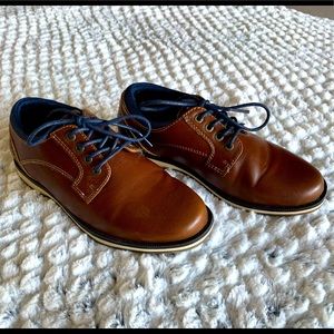 Brown (man made) leather boys shoes